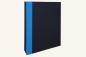 Preview: black folder with linen corners in strong blue