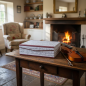 Preview: Music box in a cottage on a table with a violin