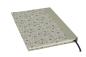 Preview: Notebook with a beautiful cover, flowers in soft green, linen spine green
