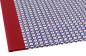 Preview: Folder red linen back, blue cover, white dots, red triangles, geometric pattern, small