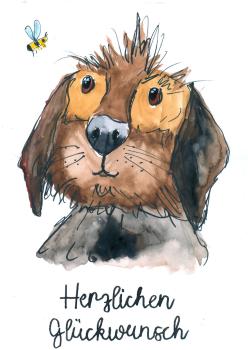 Grußkarte Aqarellfarbe