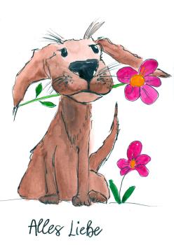 Grußkarte Aqarellfarbe