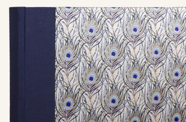 Exquisite folder with gilded peacock feather motif