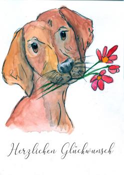 Grußkarte Aqarellfarbe