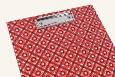 Clipboard red "Franzl", retro pattern, handmade