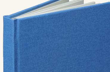 Notebook linen cover light blue, blank pages