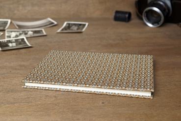 Mini photo book light brown with small flowers and light colored pages