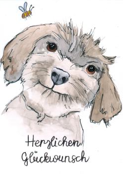 Grußkarte Aqarellfarbe