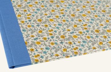 Folder blue yellow,"Mitzi", printed folder, handmade