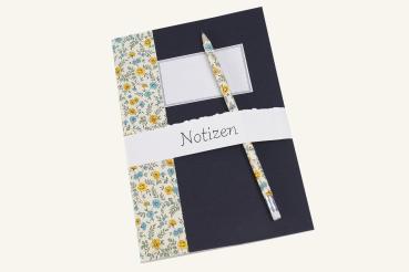 Heft A5 mit Bleistift im Set, 16 Blatt feines Schreibpapier, Klammerheftung, Buntpapier