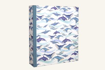 Preview: Folder with blue edges and sea motif whales