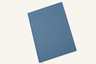 Preview: handgemachtes Schreibbuch, Leinen rauchblau