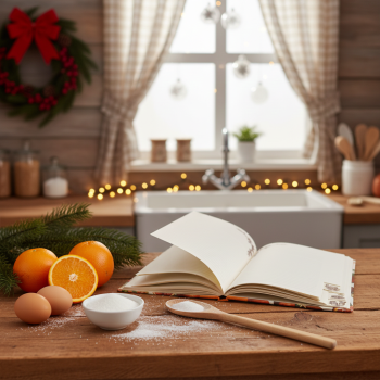 Preview: Rezeptbuch "Orangen", grüner Leinen, mit Register