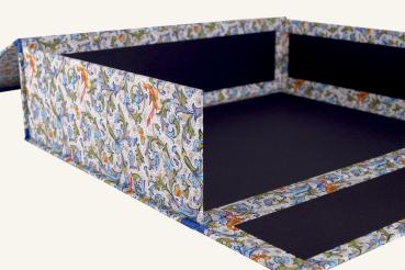 Ordnungsbox Papeterie Schreibweise blau handgemacht in Deutschland