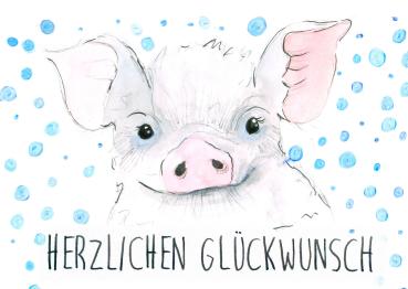 Grußkarte Aqarellfarbe