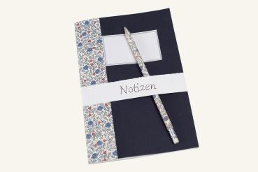 Heft A5 mit Bleistift im Set, 16 Blatt feines Schreibpapier, Klammerheftung, Buntpapier