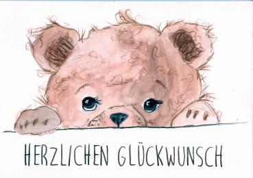 Grußkarte Aqarellfarbe