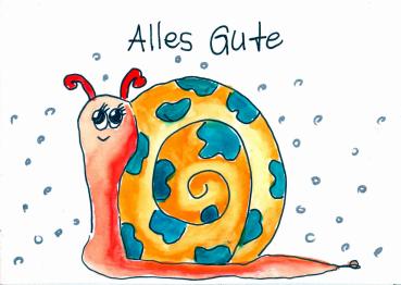 Grußkarte Aqarellfarbe