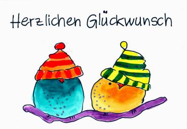 Grußkarte Aqarellfarbe