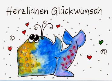 Grußkarte Aqarellfarbe