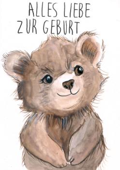 Grußkarte Aqarellfarbe