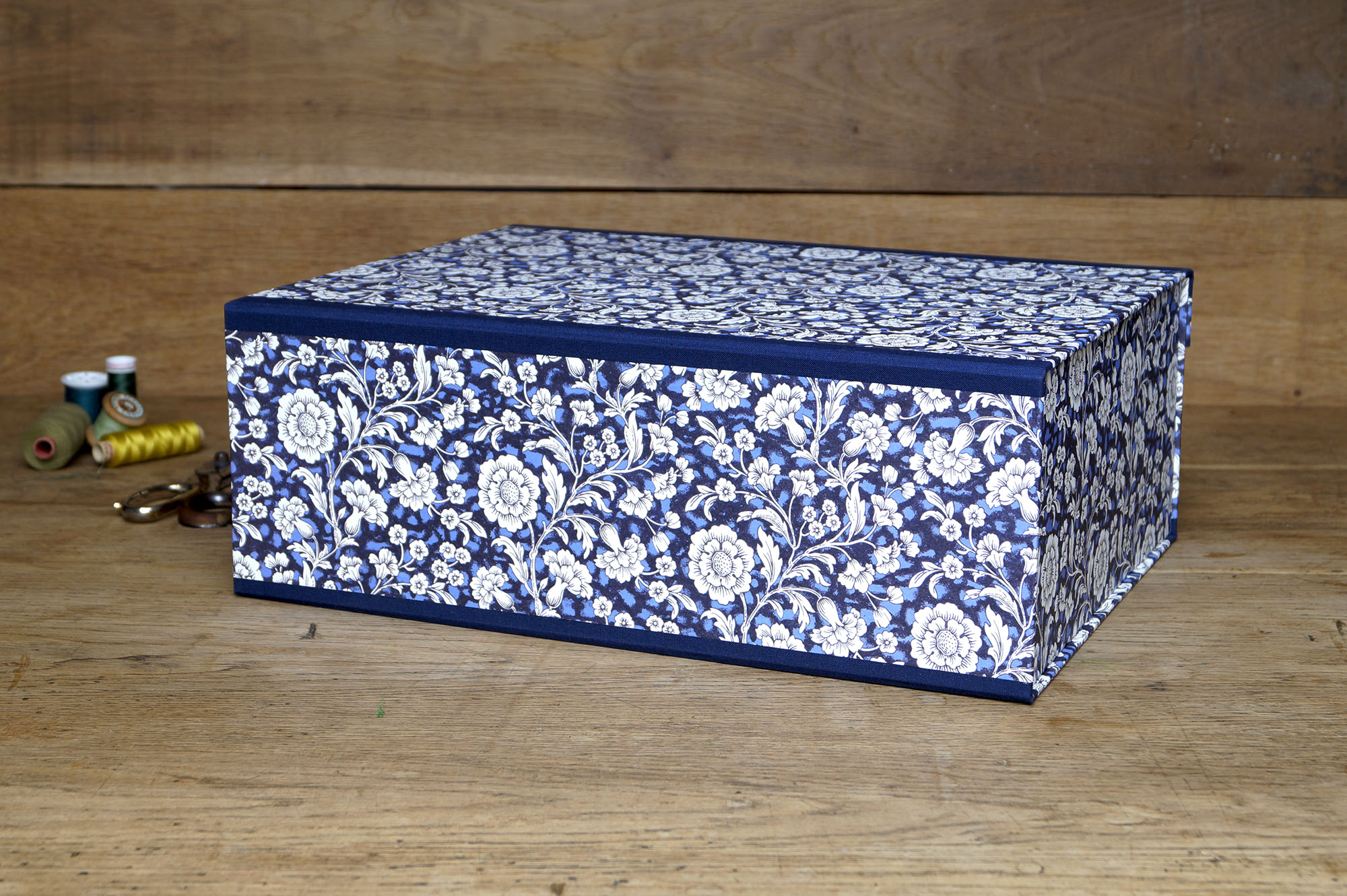 Dekorative Aufbewahrungsbox In Buchform - Vintage Stil Blau Mit Samt