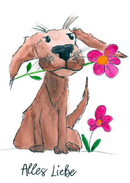 Grußkarte Aqarellfarbe