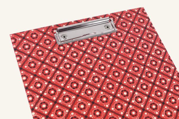 Clipboard red "Franzl", retro pattern, handmade