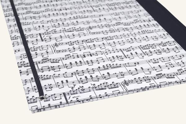 Notenmappe A 4 mit Notenpapier, Sammelmappe, Leinenrücken schwarz