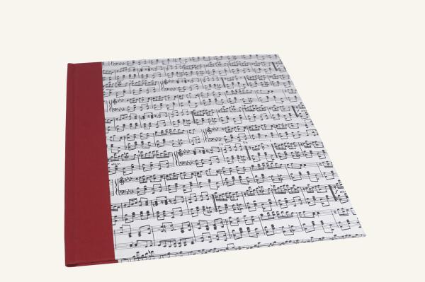 Notenmappe A4 mit Noten, roter Leinen