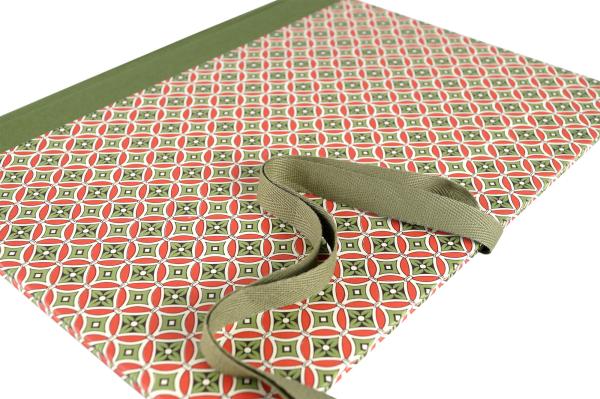 Grün- rote Sammelmappe "Sepp", Dokumentenmappe, handgemacht