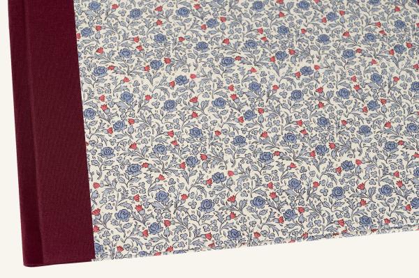 Romantic folder "Sissi", burgundy linen, handmade