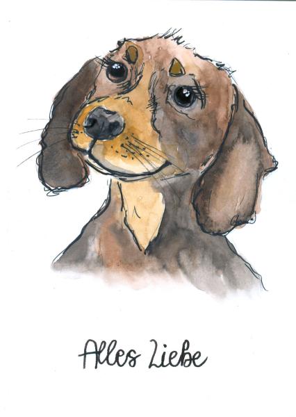 Grußkarte Aqarellfarbe