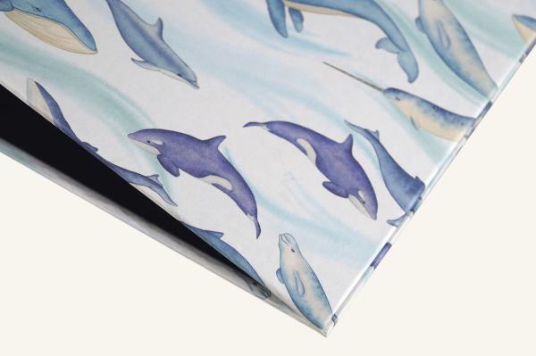 Ordner mit lustigen Fischen blaue Wale