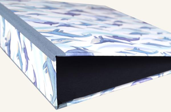 Ordner liegend, Wale und Delphine Aquarelltechnik