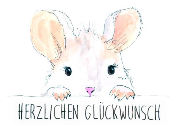 Grußkarte Aqarellfarbe