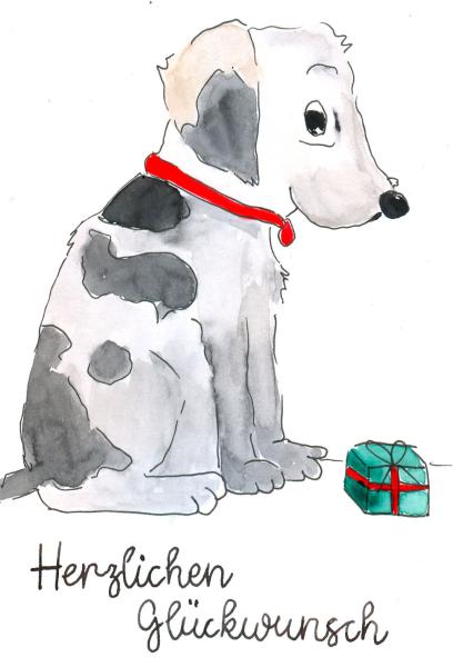 Grußkarte Aqarellfarbe