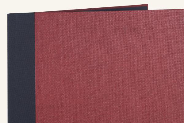 Notenmappe 35 x 27 cm, weinrot, Leinen schwarz