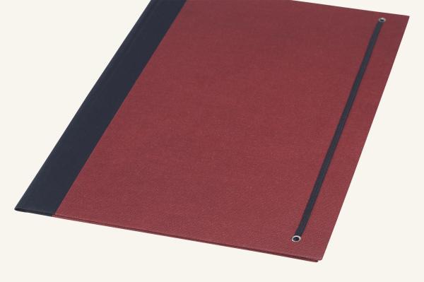 Notenmappe 35 x 27 cm, weinrot, Leinen schwarz