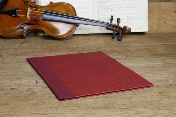Notenmappe Orchester 38 x 27 cm, weinrot, Leinen schwarz