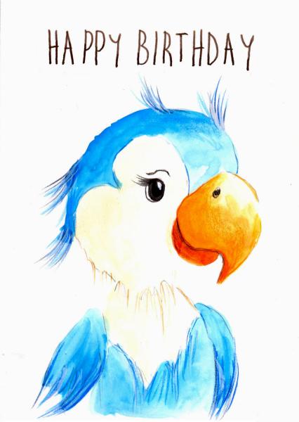 Grußkarte Aqarellfarbe