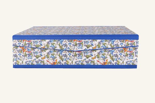 Box in Florentinischem Design mit Vögeln, blau,Orange,gold