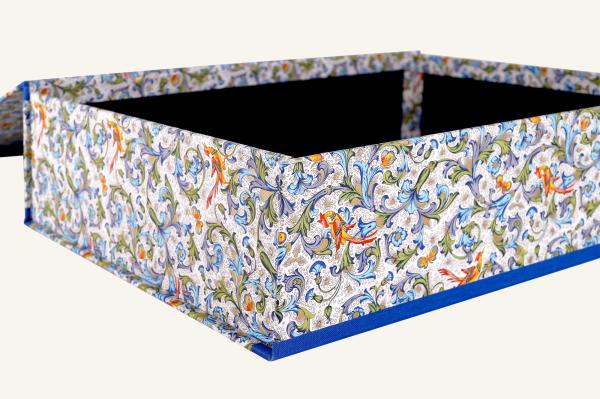 Papeterie Schreibweise Box blau edel handgefertigt