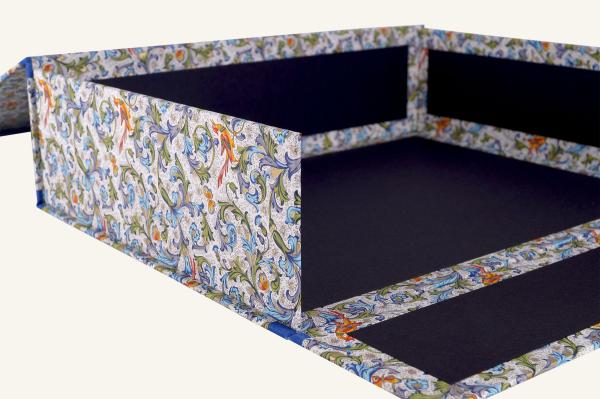 Ordnungsbox Papeterie Schreibweise blau handgemacht in Deutschland