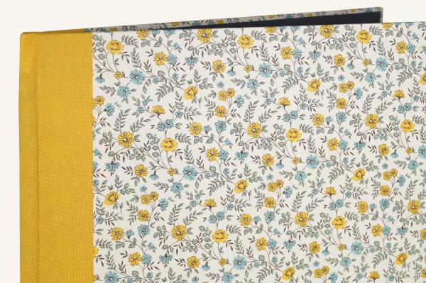 Folder blue yellow,"Mitzi", yellow linen