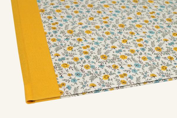 Folder blue yellow,"Mitzi", yellow linen