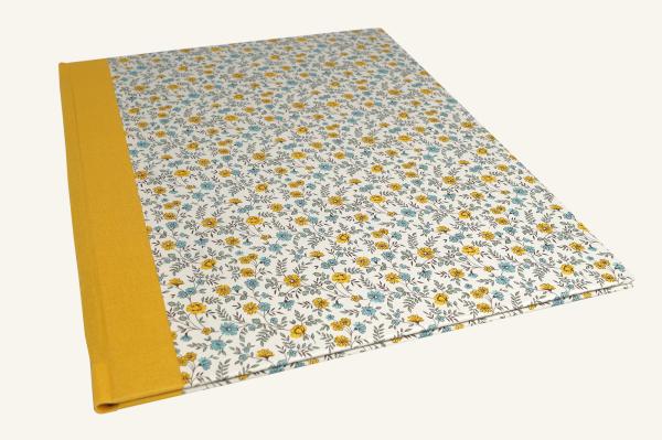 Folder blue yellow,"Mitzi", yellow linen