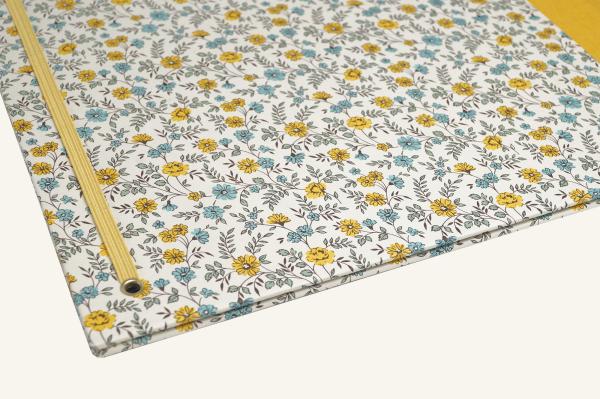 Folder blue yellow,"Mitzi", yellow linen
