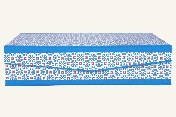 Box Blumenmuster blau, rot, Magnetverschluss