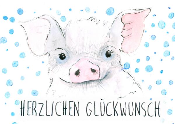 Grußkarte Aqarellfarbe